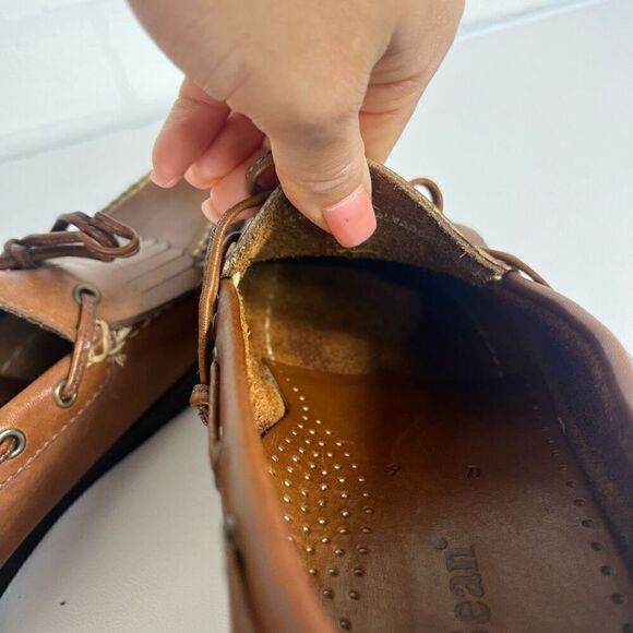 LL Bean Mens Kiltie Loafers Size 9 D Brown Tan Tassle Leather - Picture 10 of 16